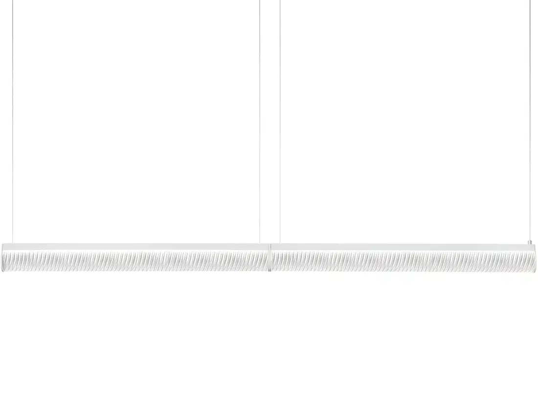 Modula Slamp lineare Pendelleuchte doppelt LED weiß Plissee