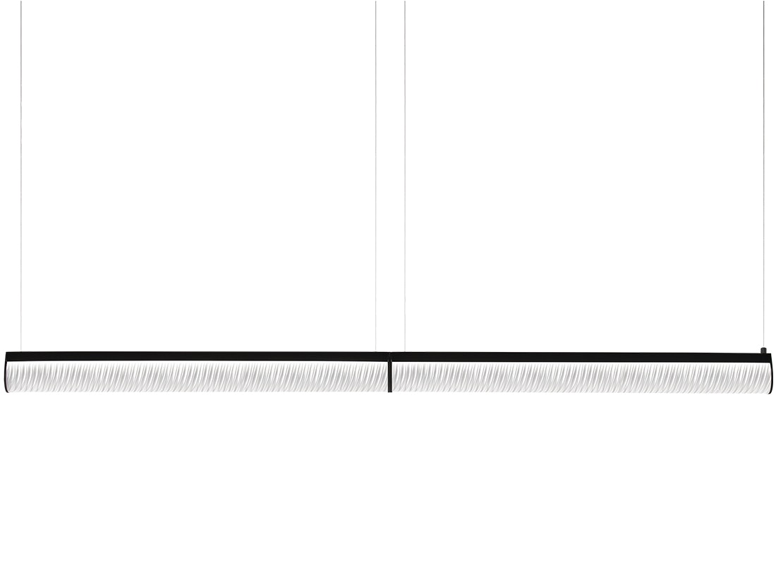 Modula Slamp lineare Pendelleuchte doppelt LED schwarz Plissee